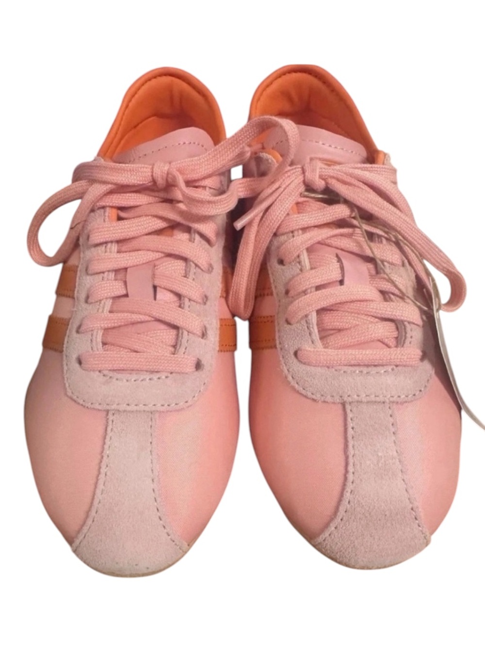 adidas ~ Sneakers ~ NIB ~ Pink & Orange ~Women’s 7.5 ~ Low Profile Gum Sole - Picture 3 of 7